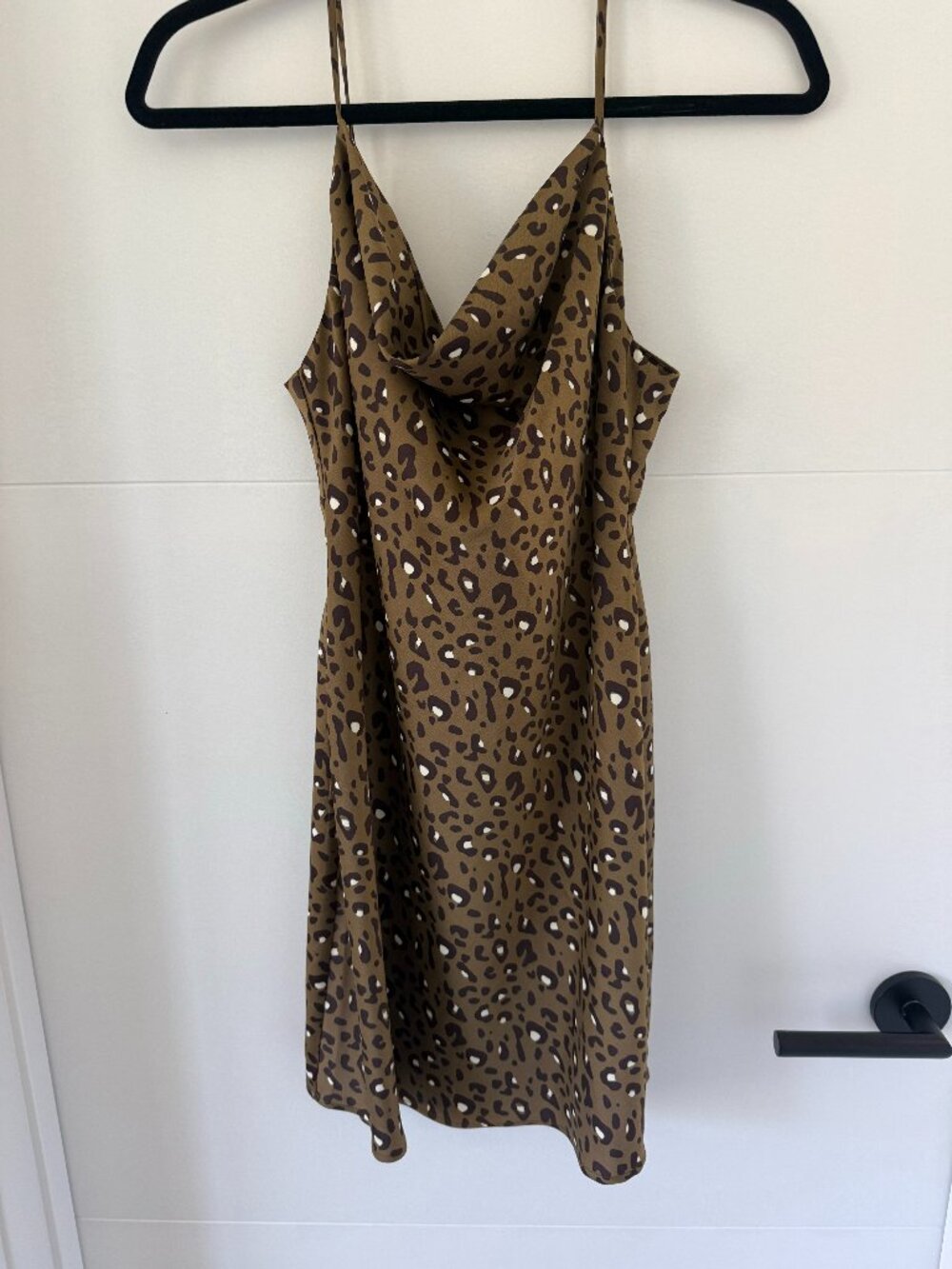 Urban Outfitters olive color satin dress size medium with cheetah print